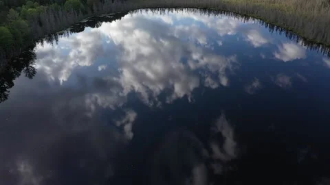 Clouds Reflected in Lake Stock Footage 158902199