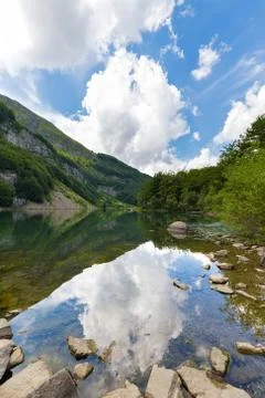 Clouds reflected in lake Stock Photos