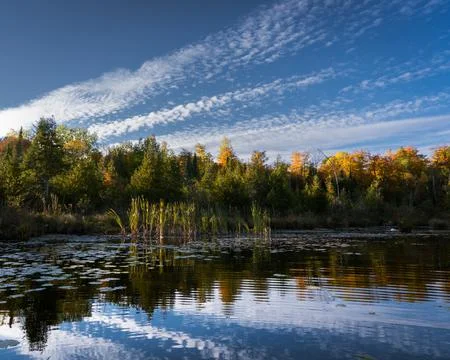 Clouds reflected in lake Stock Photos