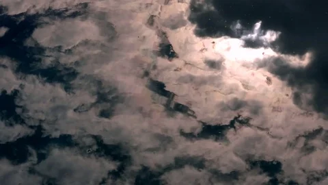 Clouds Reflected in Shimmering Water Stock Footage 78085120