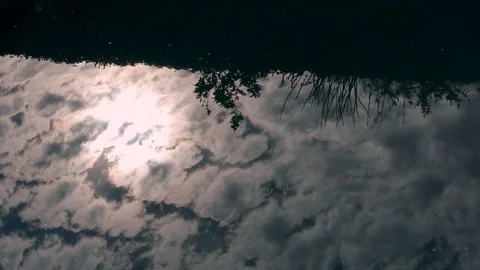 Clouds Reflected in Shimmering Water Stock Footage 78085284