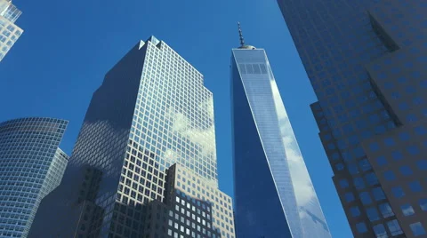 Clouds  Reflected in the Tower  Manhattan New York City. 4K 動画素材 54917106