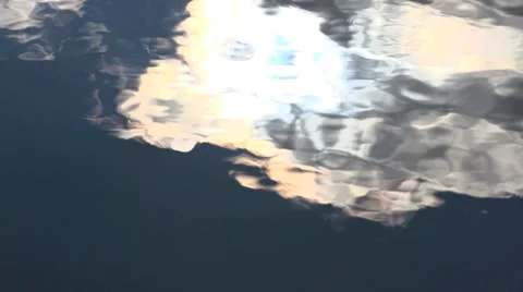 The clouds reflected on the Water Surface. Video stock 54908360
