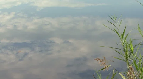 Clouds reflected on water time laps 01 Stock Footage 45388657