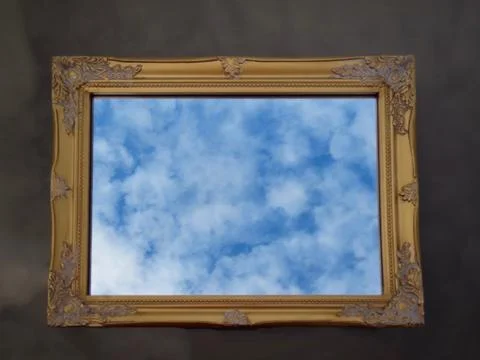 Clouds reflecting in mirror Stock Photos