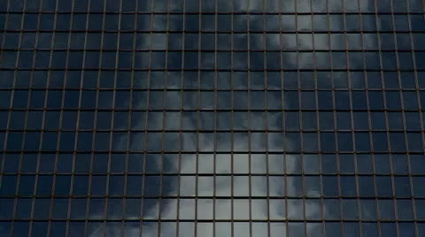 Clouds Reflecting on Office Building Windows - Time Lapse Stock Footage 21979221