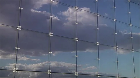 Clouds reflection in modern building window timelapse. 1080p. N093 64x.mp4 Video stock 43066676