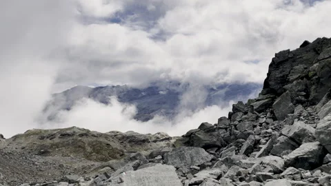 Clouds rising over mountain peaks - Alpine panorama in Italy 스톡 동영상 328408831