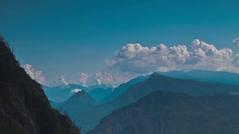 Clouds rising over mountains Stock Footage 93781166