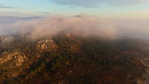 Clouds At The Rock Mountains Of Miradoiro Monte Louro Stock-Footage 323433094
