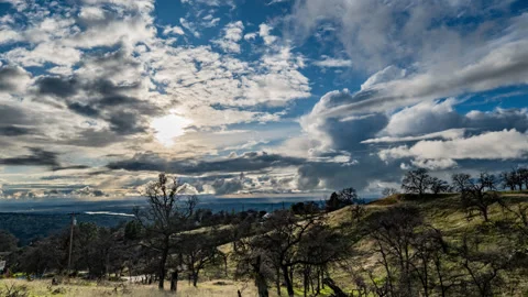 Clouds Roll Above Spring California Landscape Stock Footage 282574606