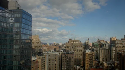 Clouds Roll In Over New York City (Upper West Side) Stock Footage 100775027