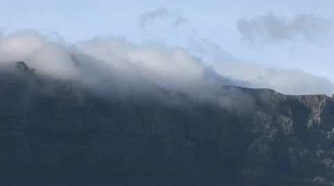 Clouds roll over Table Mountain Stock Footage 731097