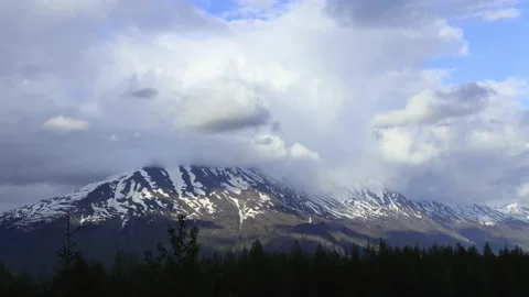 Clouds Roll Over Talkeetna Mountains Stock Footage 218512115