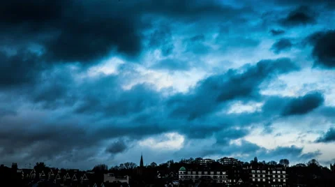 Clouds rolling above London sky timelapse Stock Footage 45920943