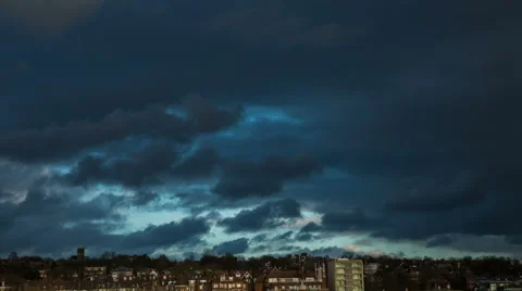 Clouds rolling above London sky timelapse Stock Footage 45921164
