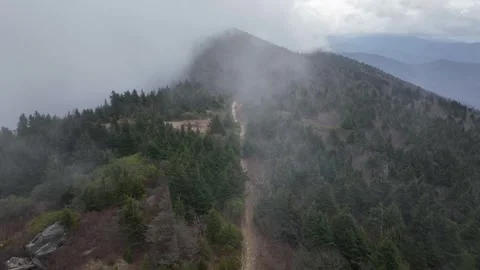 Clouds Rolling over the Black Mountain Crest in Western North Carolina Stock Footage 328033481