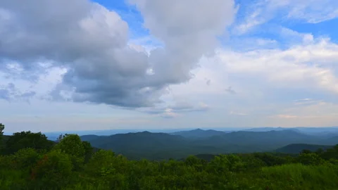 Clouds rolling over the Blue Ridge Mountains, time lapse,North Carolina, US Stock Footage 249089385