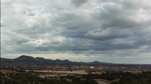 Clouds rolling over downtown Santa Fe Stock Footage 60748558