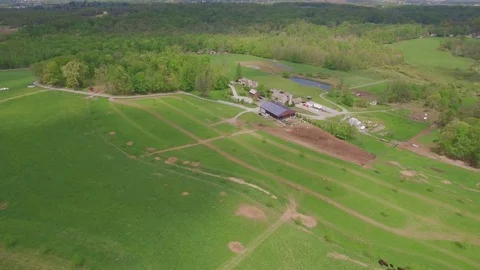 Clouds rolling over farm fields Stock Footage 75819083