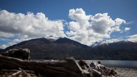 Clouds Rolling over Lake Time-Lapse Stock Footage 111245431