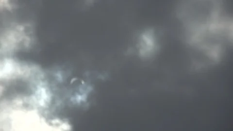 Clouds Rolling over Solar Eclipse Video stock 99430452