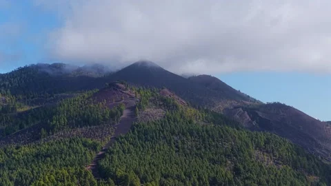 Clouds rolling in over Volcanic Craters in the Canary Islands Stock-Footage 335804761