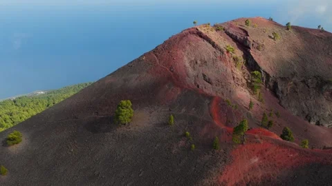 Clouds rolling in over Volcanic Craters in the Canary Islands Stock Footage 335804824