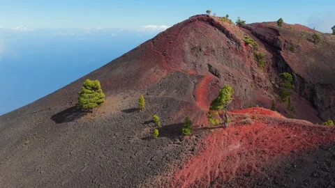 Clouds rolling in over Volcanic Craters in the Canary Islands Stock-Footage 335804854