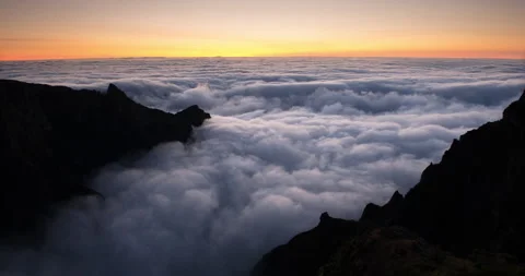 Clouds rolling in at sunrise Stock Footage 205096822