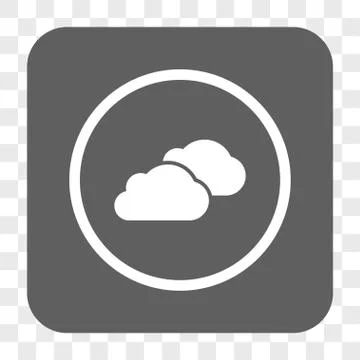 Clouds Rounded Square Button Stock Illustration