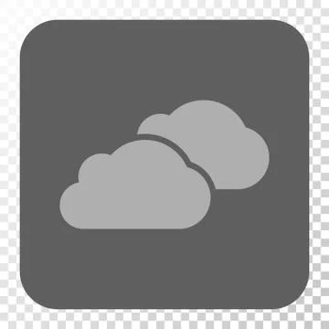 Clouds Rounded Square Button Stockillustratie