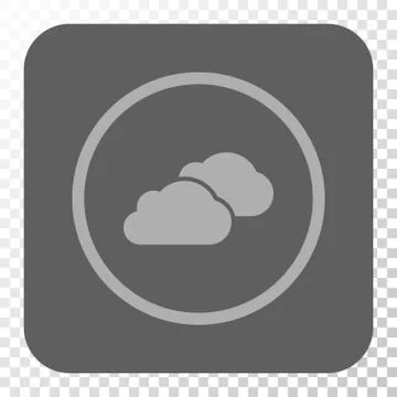 Clouds Rounded Square Button Stock Illustration