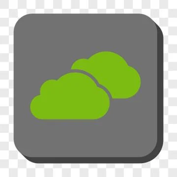 Clouds Rounded Square Button Stock Illustration