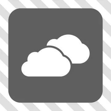 Clouds Rounded Square Button Stock Illustration