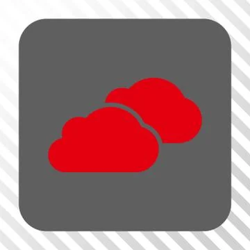 Clouds Rounded Square Button Stock Illustration