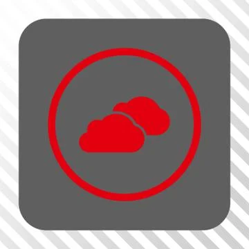 Clouds Rounded Square Button Stockillustratie