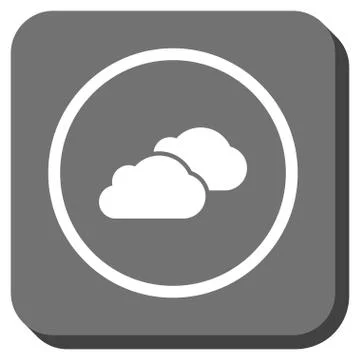 Clouds Rounded Square Glyph Icon Stock Illustration