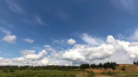 Clouds run across the blue sky. Time lapse Video stock 113261720