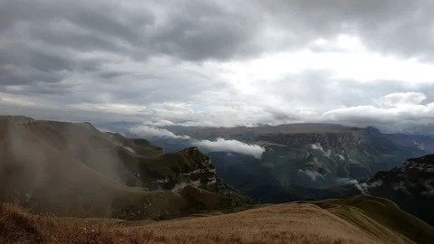 Clouds run over the mountains of elbrus. timelapse. Stock Footage 170780368