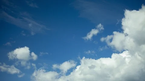 Clouds running across the blue sky. Stock Footage 98304913