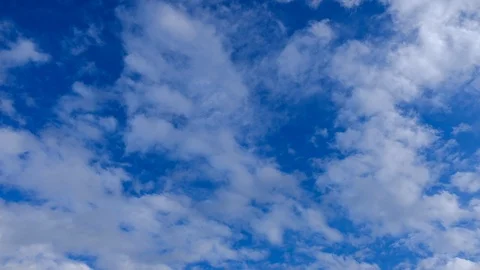 Clouds running across the blue sky. 4k timelapse video of white clouds over b Stock Footage 101535822