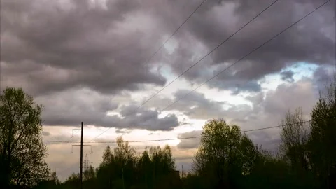 Clouds running across the sky in strong winds. Timelapse. Stock-Footage 194394010