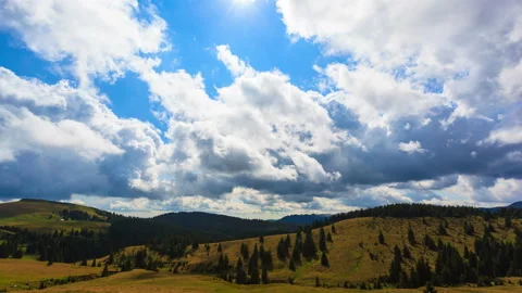 Clouds running over blue sky time lapse Stock Footage 153925938