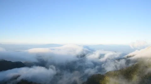 Clouds running over mountain. Stock Footage 58594474