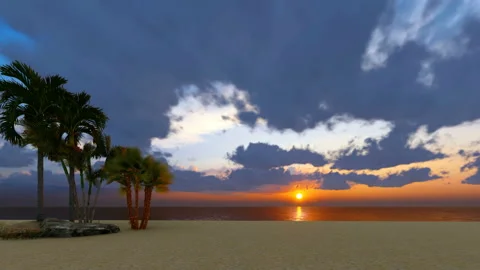 Clouds running over the sea at sunset Stock Footage 172292199