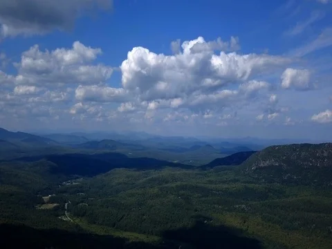 Clouds rushing by the Adriondack Mountains in New York 4K Stock Footage