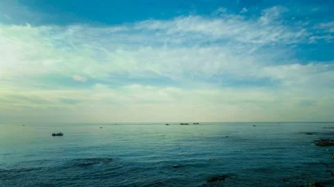 Clouds sailing across the sky over the sea. 스톡 동영상 145345869