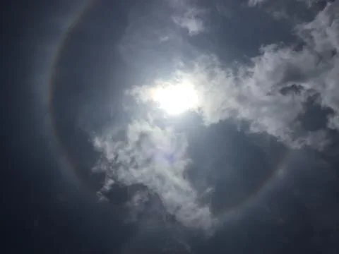 Clouds scape and sun halo. Foto stock