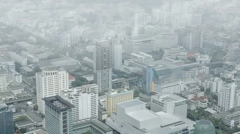 Clouds Scooting By, Viewed from a Skyscraper in Bangkok, Thailand Stock Footage 49621194